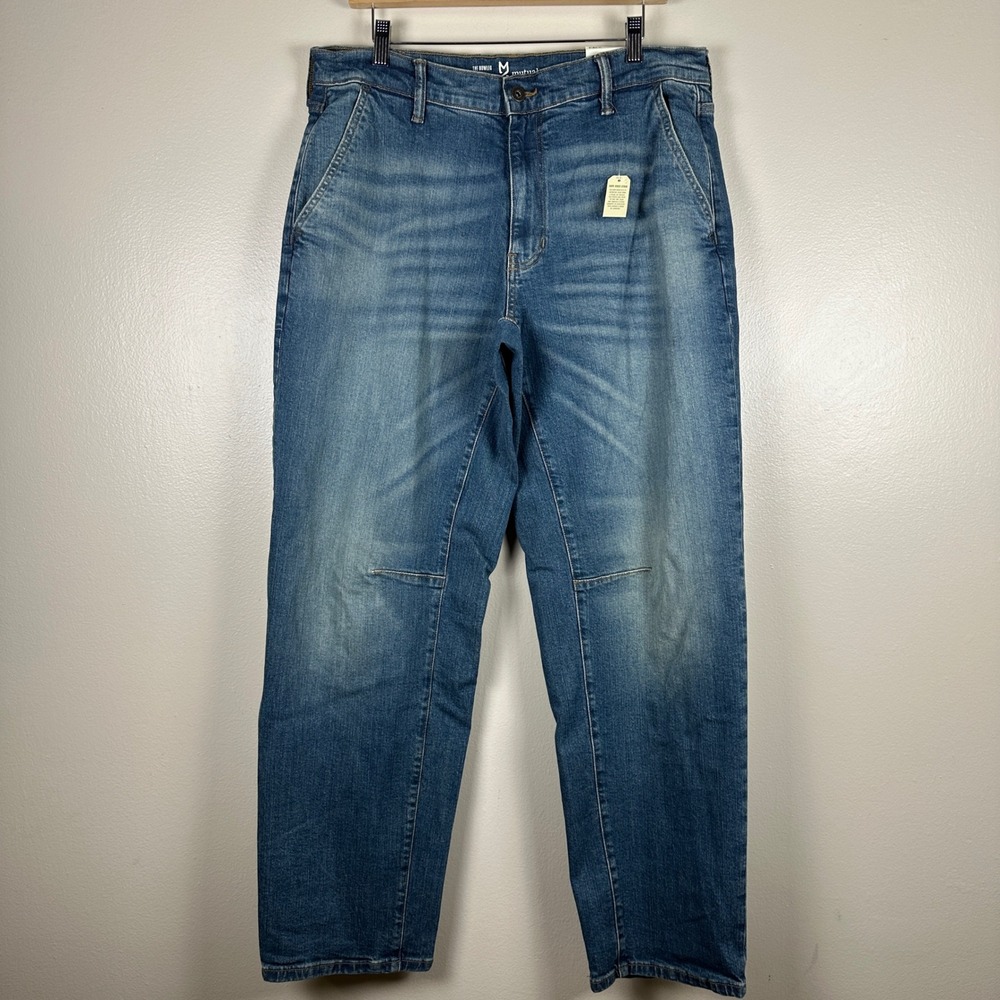 Mutual Weave Women's 34 Tall The Bowleg Jeans Indigo Dark Tint Tapered Leg NWT